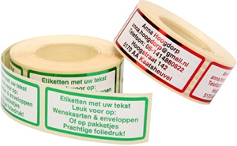 etiketten met uw eigen tekst