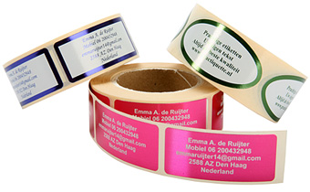 Schitterende etiketten
